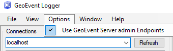 GeoEvent Logger options GeoEvent Logger options